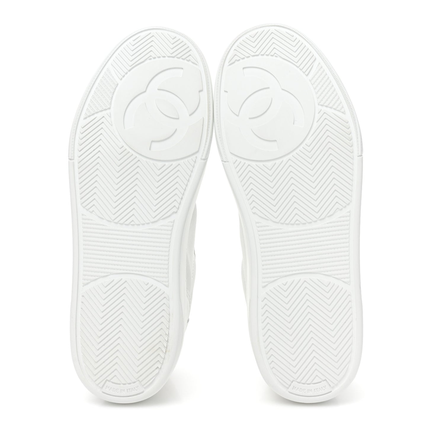 Calfskin Womens CC Logo Sneakers 38 White