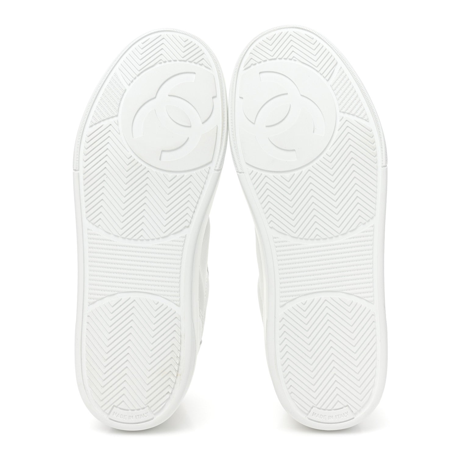 Chanel Calfskin Womens CC Logo Sneakers 38 White 5 of 9