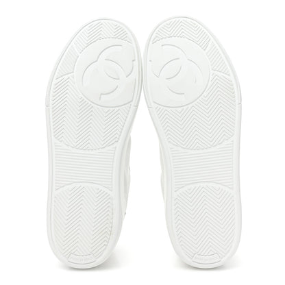 Chanel Calfskin Womens CC Logo Sneakers 38 White 5 of 9