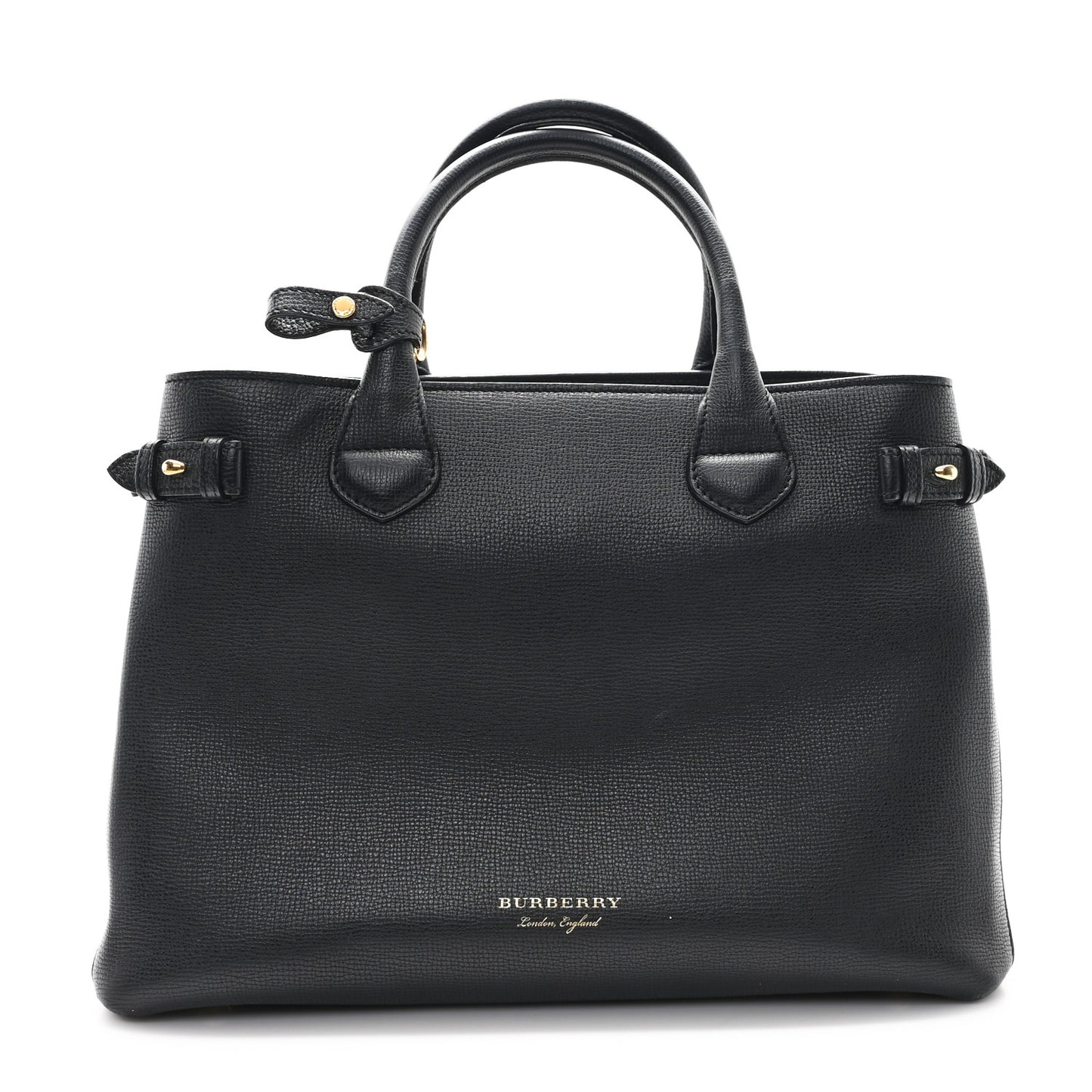 Derby Calfskin House Check Medium Banner Tote Black