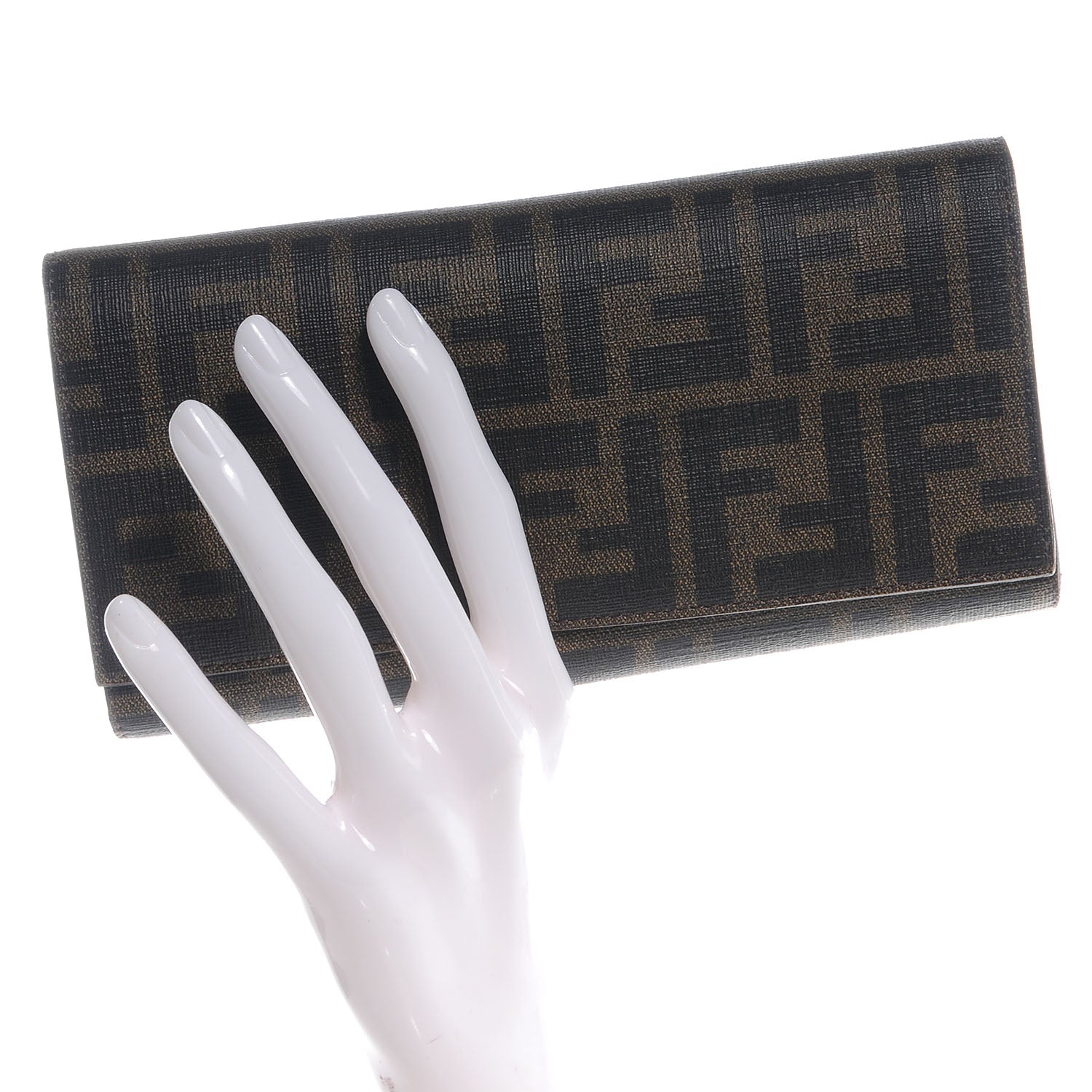 Fendi Zucca Spalmati Continental Wallet Tobacco Cioccolato 2 of 10