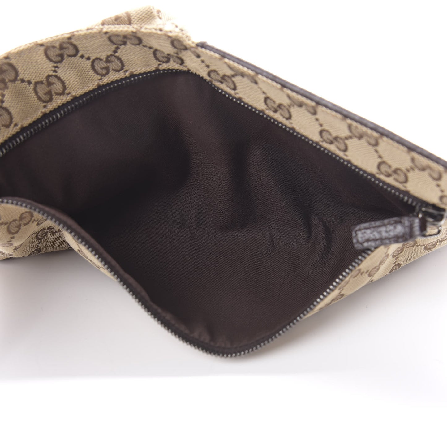 GG Monogram Double Pocket Belt Bag Dark Brown