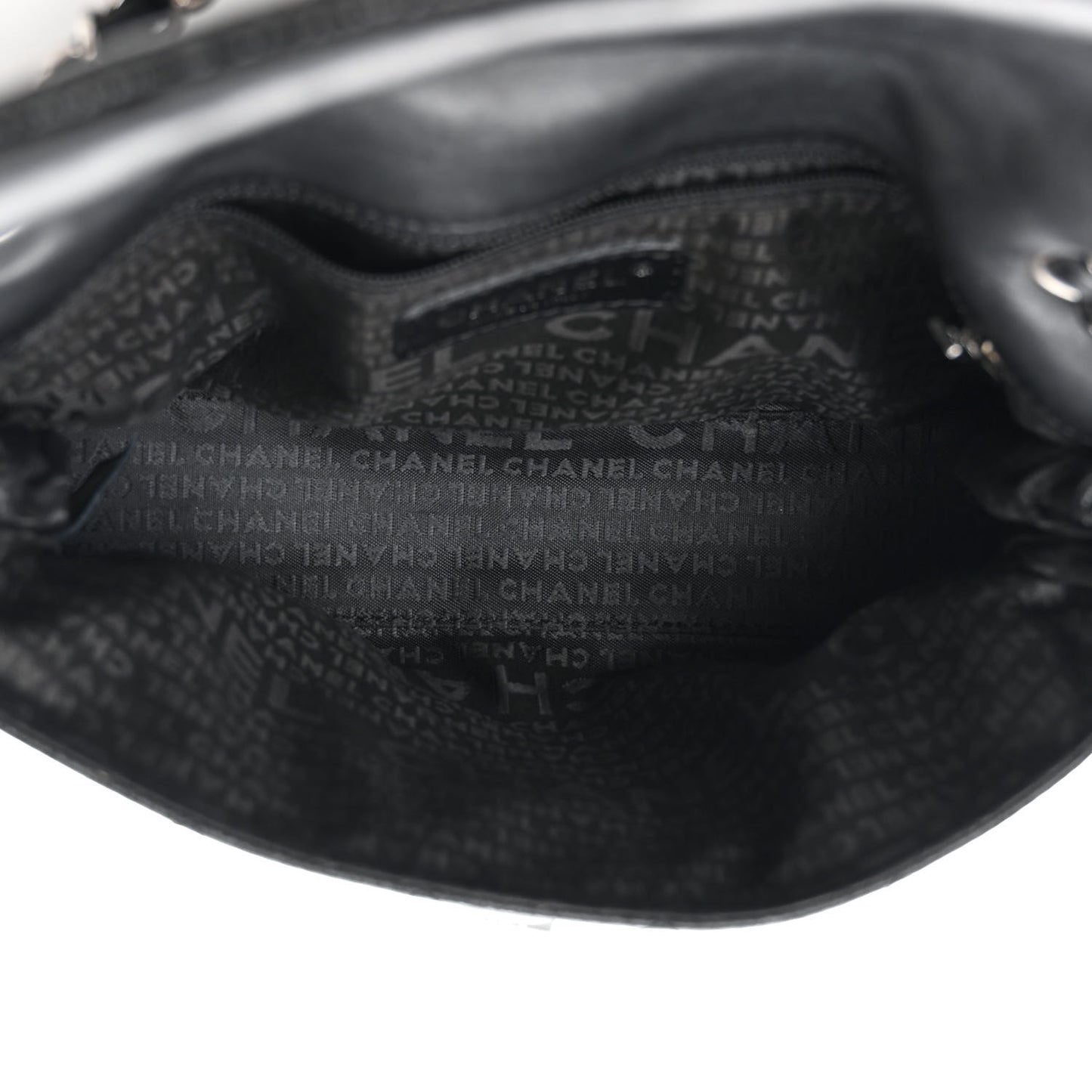 Glazed Crackled Calfskin Mademoiselle Flap Black