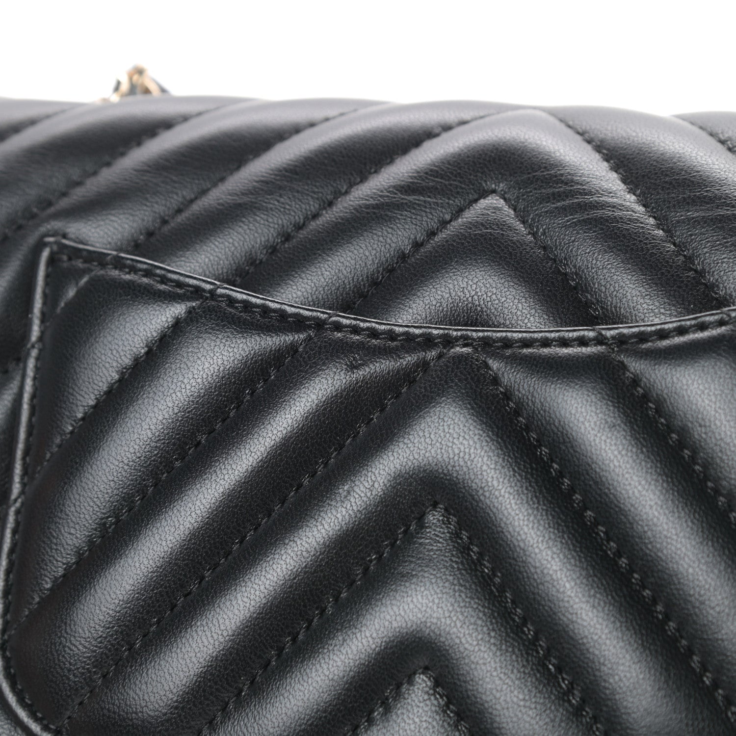 Chanel Lambskin Chevron Quilted Mini Rectangular Flap Black 13 of 14