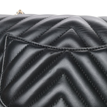 Chanel Lambskin Chevron Quilted Mini Rectangular Flap Black 13 of 14