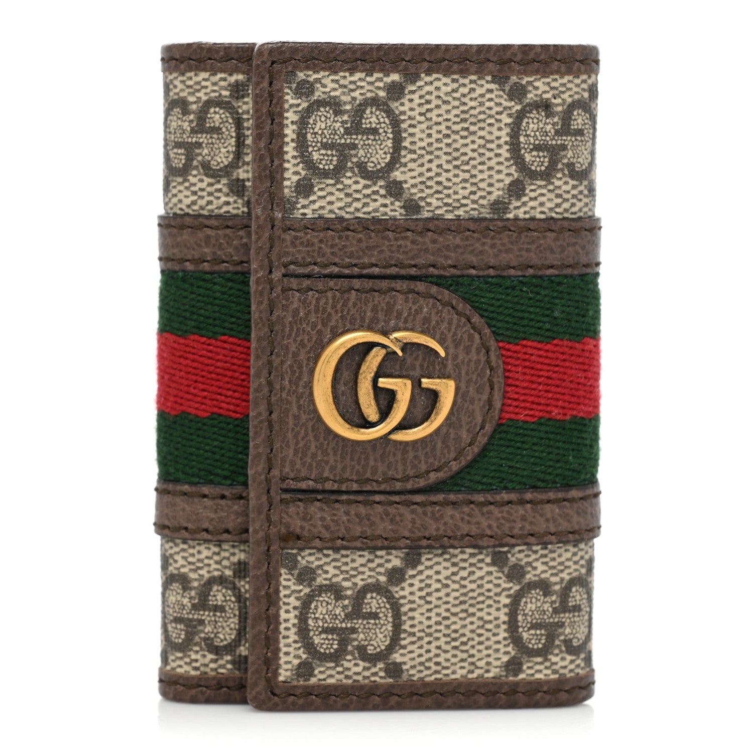 Gucci GG Supreme Monogram Web Ophidia 6 Key Holder Case Beige New Acero 1 of 8
