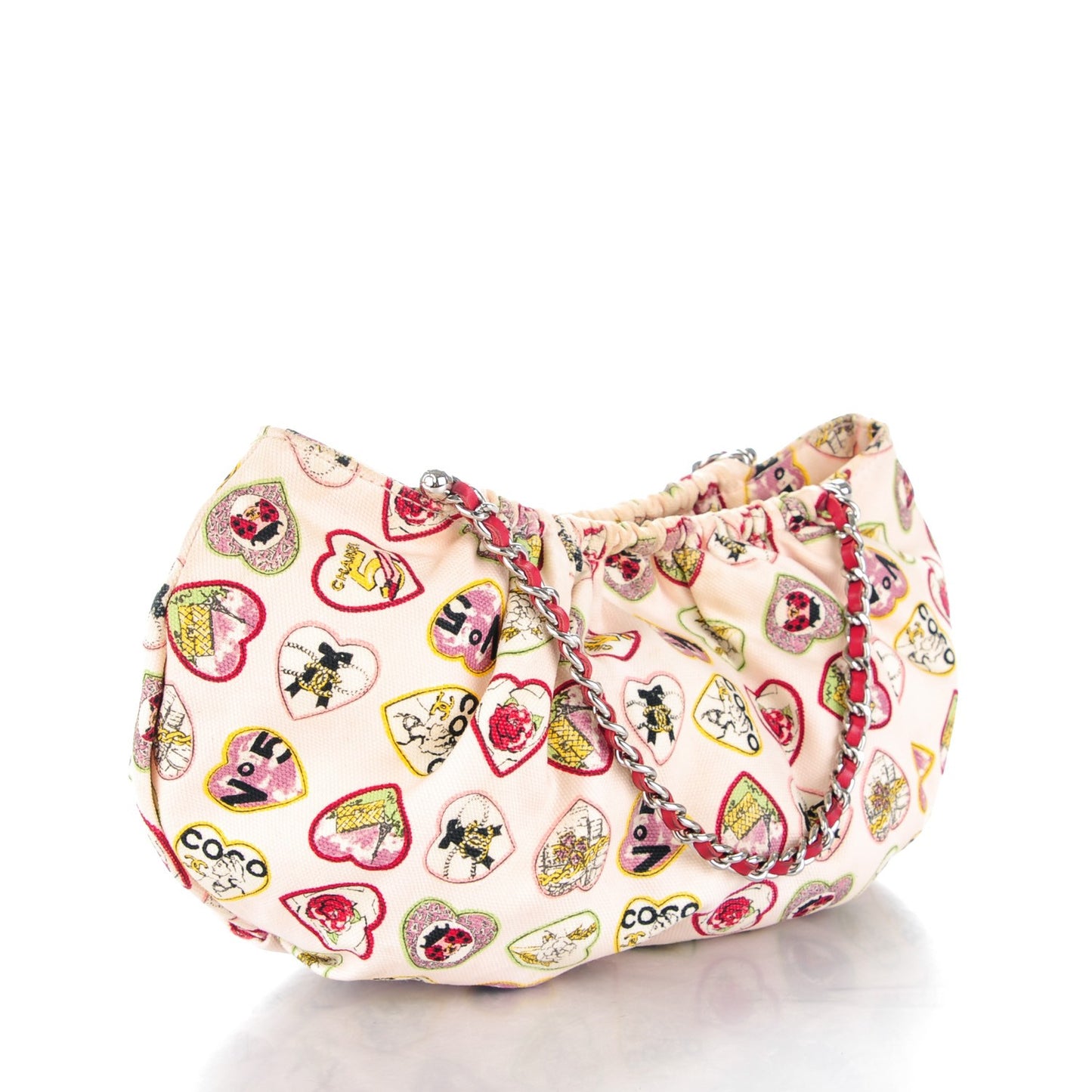 Canvas Coco Hearts Shoulder Bag Pink