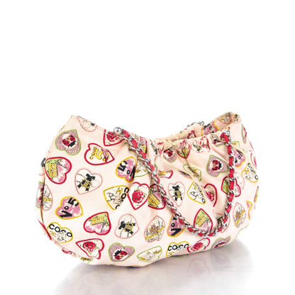 Chanel Canvas Coco Hearts Shoulder Bag Pink 3 of 7