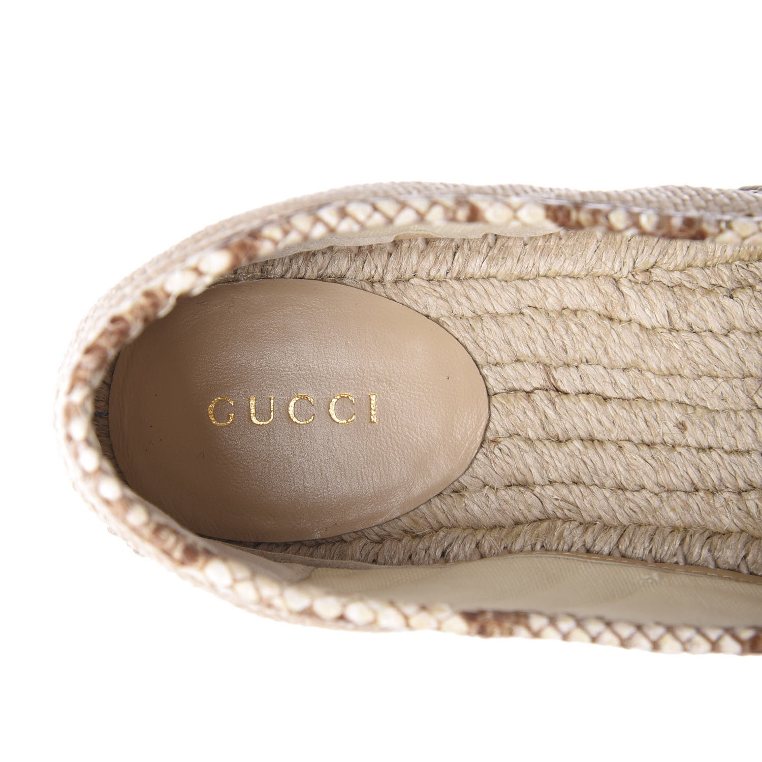 Gucci Straw Elaphe Matelasse GG Marmont Espadrilles 38 Natural Cream Brown 7 of 11