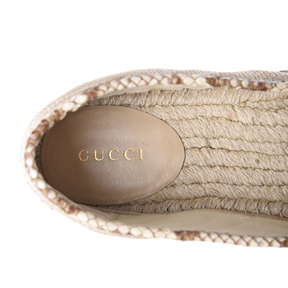 Gucci Straw Elaphe Matelasse GG Marmont Espadrilles 38 Natural Cream Brown 7 of 11