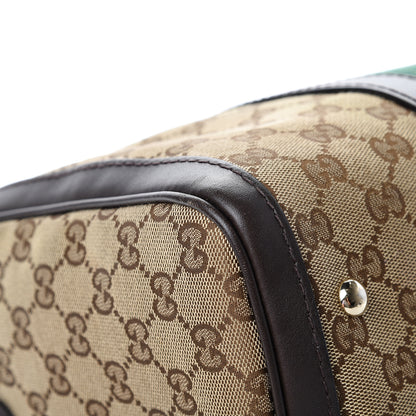 Gucci Monogram Vintage Web Medium Boston Dark Brown 15 of 21