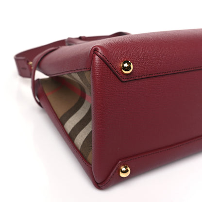 Burberry Grainy Calfskin House Check Medium Banner Tote Mahogany Red 8 of 9