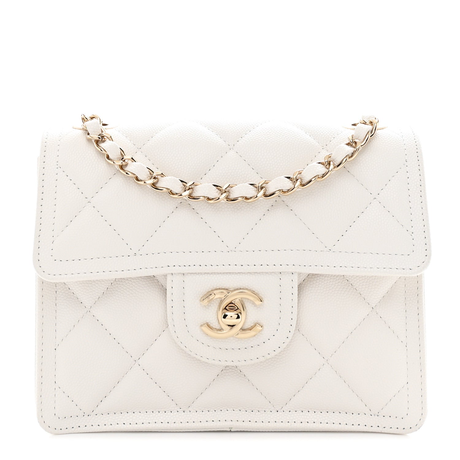 Chanel Caviar Quilted Mini Sweet Classic Flap White 1 of 10
