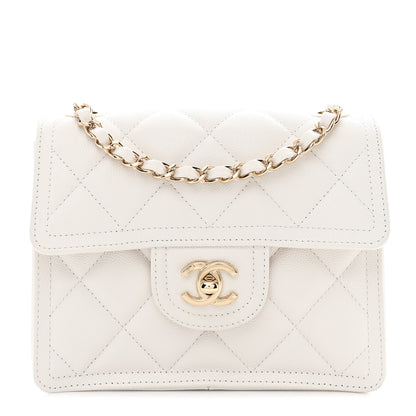 Chanel Caviar Quilted Mini Sweet Classic Flap White 1 of 10