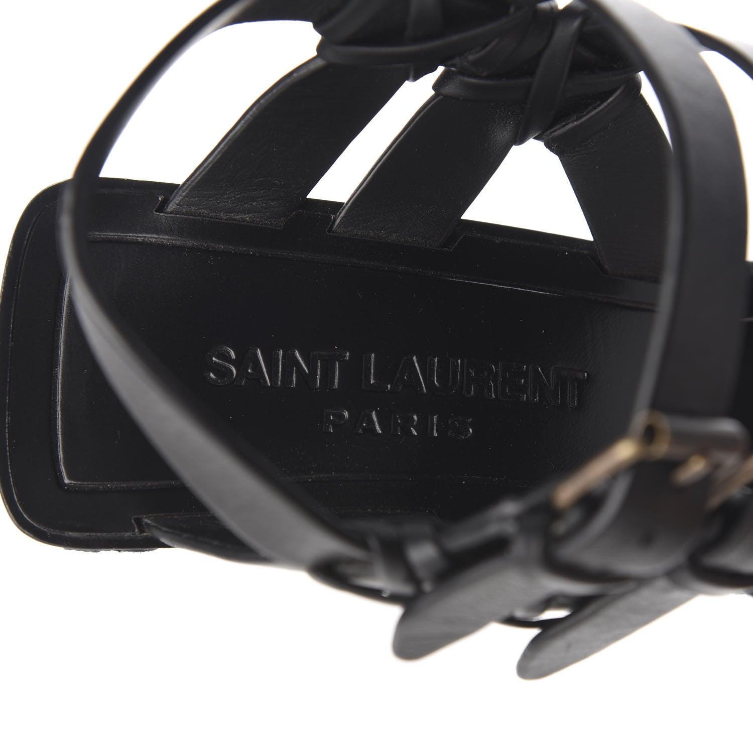 Saint Laurent Calfskin Espadrille Wedges 38 Black 8 of 10