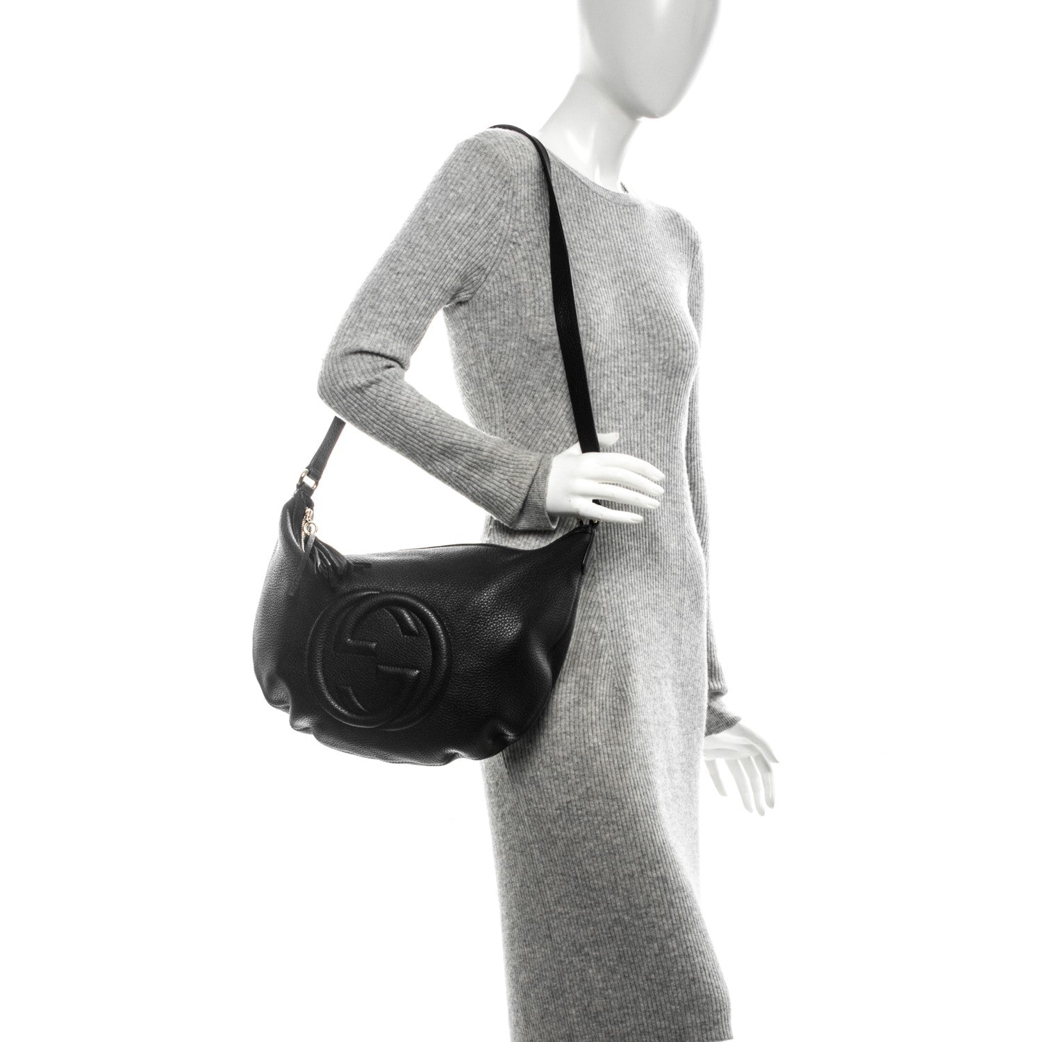 Gucci Pebbled Calfskin Medium Soho Hobo Black 2 of 7
