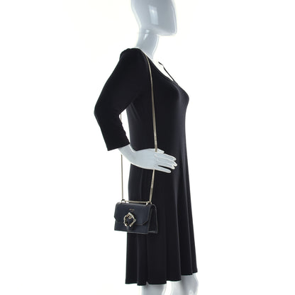 Jimmy Choo Smooth Calfskin Crystal Snake Buckle Paris Crossbody Bag Black 2 of 10