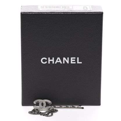 Chanel CC Triple Chain Hair Clip Silver 4 of 4