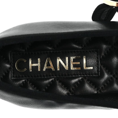 Chanel Lambskin Mary Jane Flats 37.5 Black 8 of 10