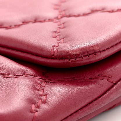 Chanel Calfskin Quilted Double Stitch Hamptons Clutch with Chain Red 11 of 13