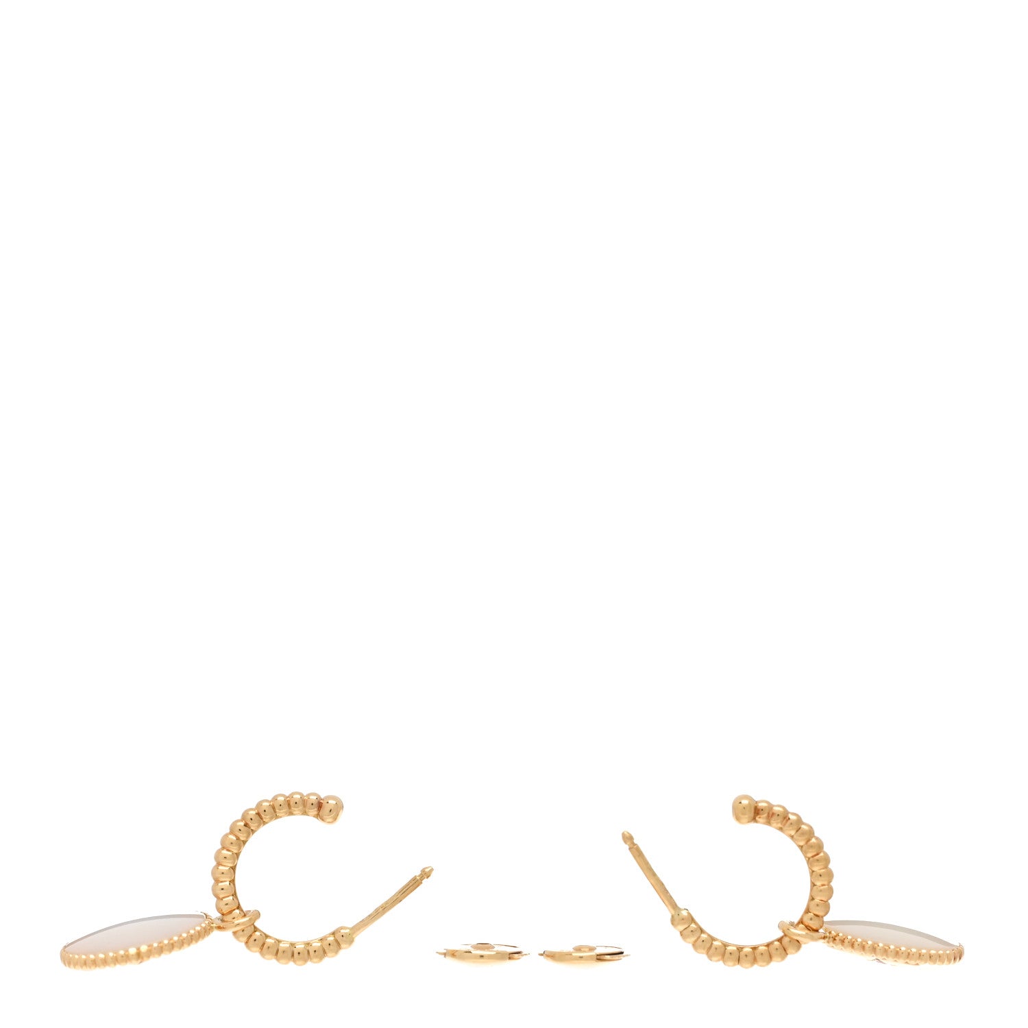 Christian Dior 18K Yellow Gold Diamond Mother of Pearl Rose Des Vents Drop Earrings 3 of 5