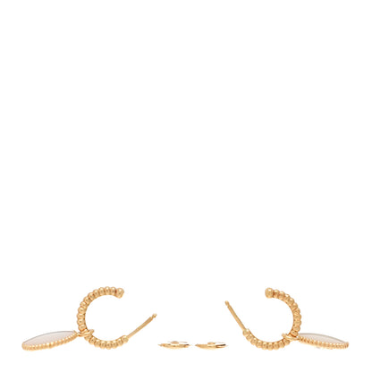 Christian Dior 18K Yellow Gold Diamond Mother of Pearl Rose Des Vents Drop Earrings 3 of 5