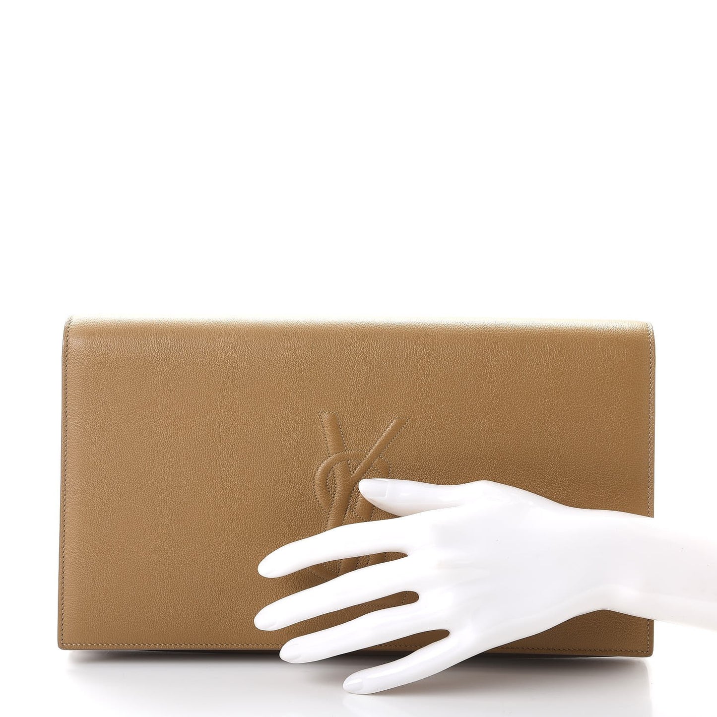 Calfskin Monogram Large Belle De Jour Clutch Beige