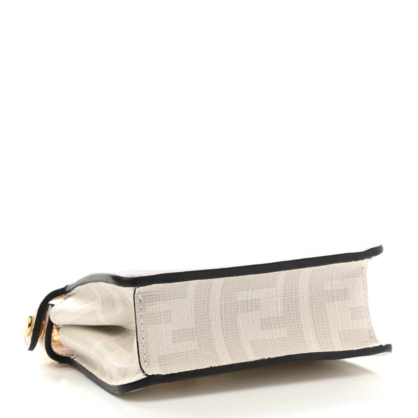Glazed Fabric FF Bikini Girls Inlay Nano Peekaboo Maxi Handle Satchel Bianco Perla Multicolor