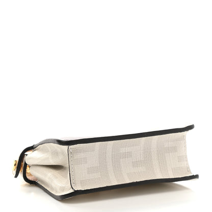 Fendi Glazed Fabric FF Bikini Girls Inlay Nano Peekaboo Maxi Handle Satchel Bianco Perla Multicolor 4 of 7