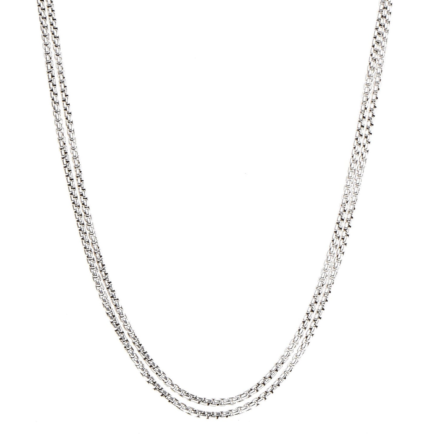 Sterling Silver 14K Yellow Gold 3.6mm Medium Box Chain Necklace 72"