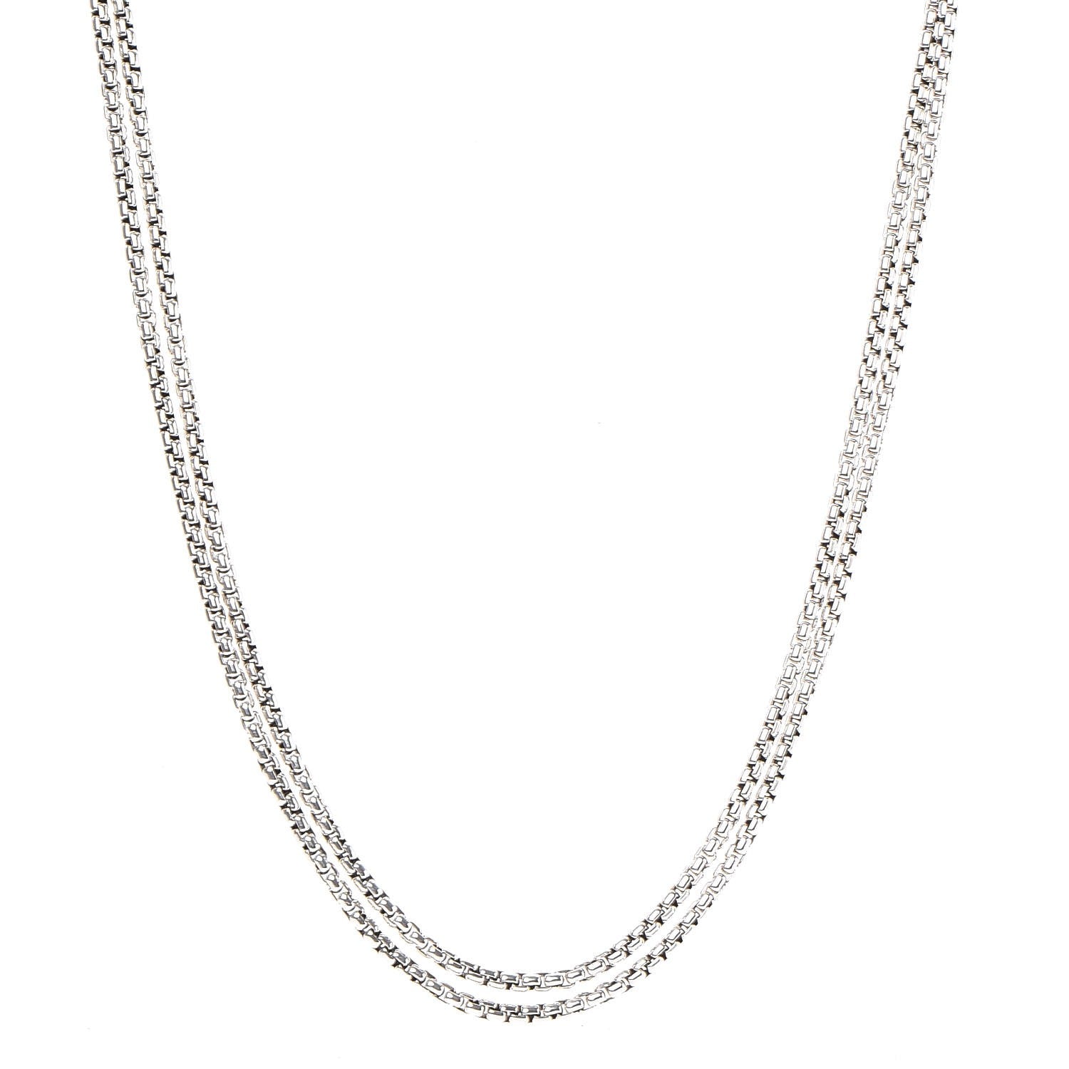 David Yurman Sterling Silver 14K Yellow Gold 3.6mm Medium Box Chain Necklace 72" 1 of 6