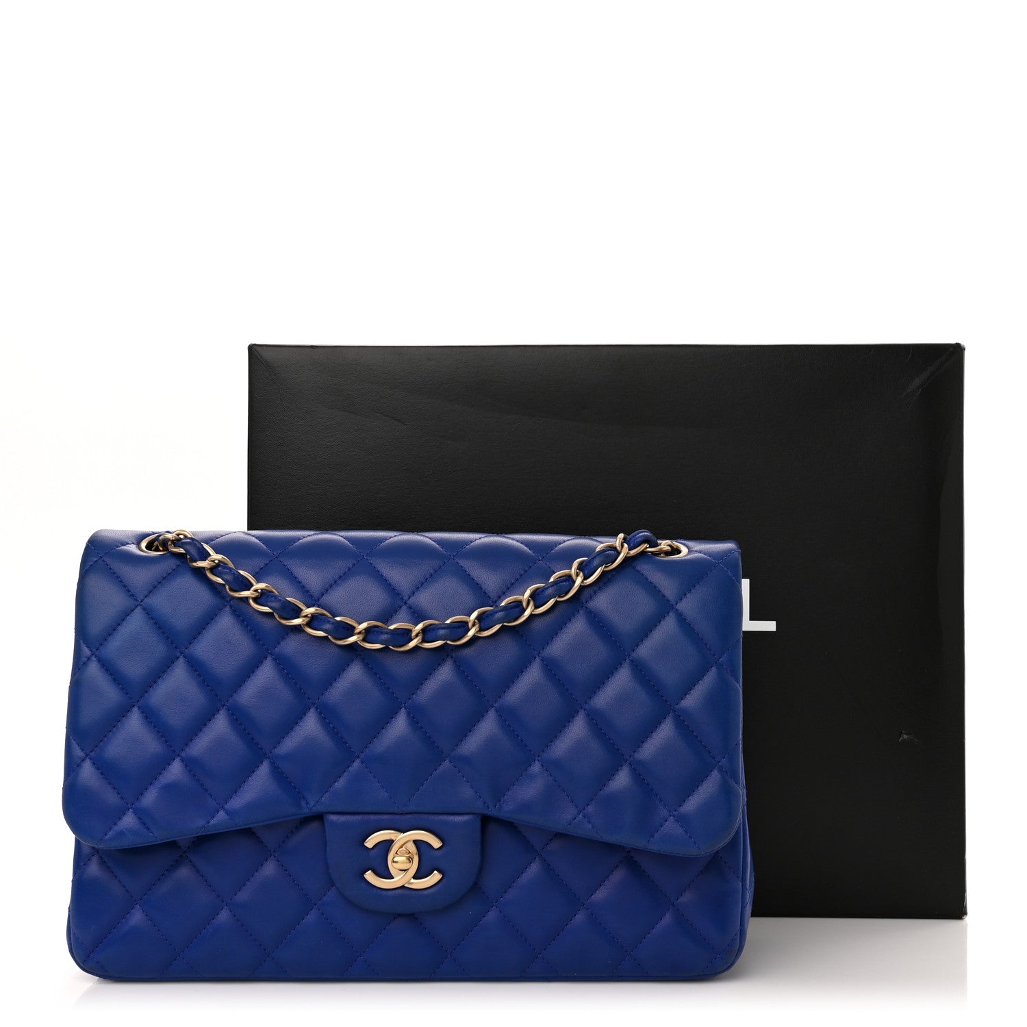 Chanel Lambskin Quilted Jumbo Double Flap Blue 18 of 18
