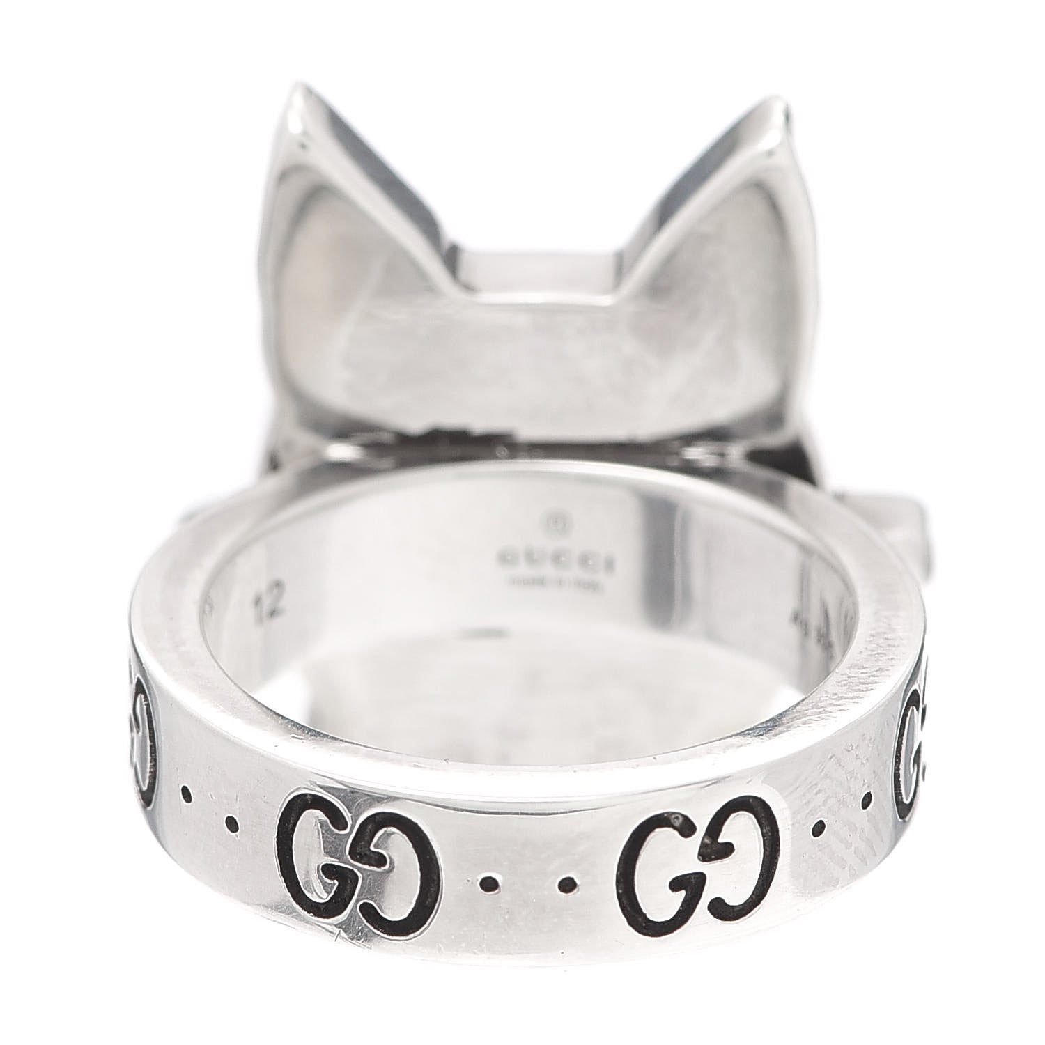 Gucci Sterling Silver Enamel Bosco Ring 52 6 3 of 6