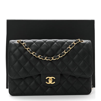 Chanel Caviar Quilted Jumbo Double Flap Black 11 of 11