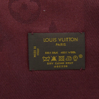 Louis Vuitton Silk Wool Monogram Shawl Bordeaux 2 of 5