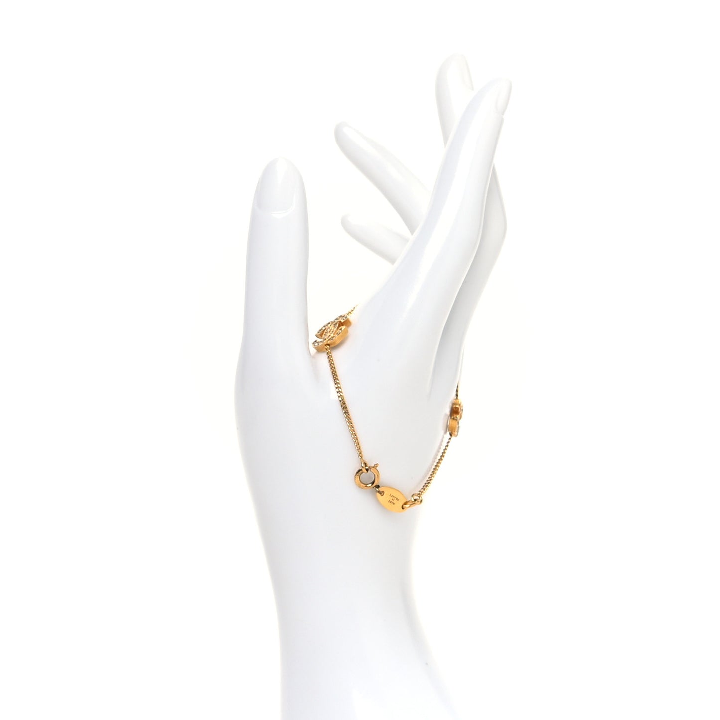 Crystal CC Chain Bracelet Gold