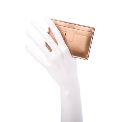 Tom Ford Metallic Calfskin Card Holder Gold 2 of 6
