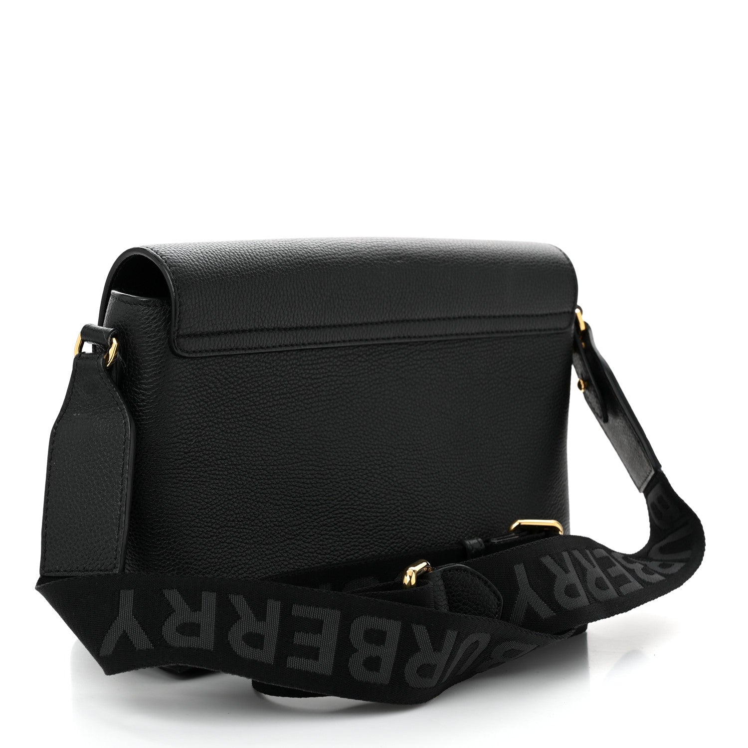 Burberry Coated Canvas Calfskin Vintage Check Medium Note Crossbody Bag Black 3 of 9