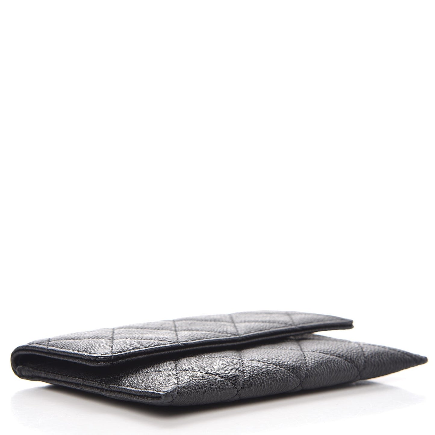 Caviar Quilted Wallet On Removable Chain Insert Black