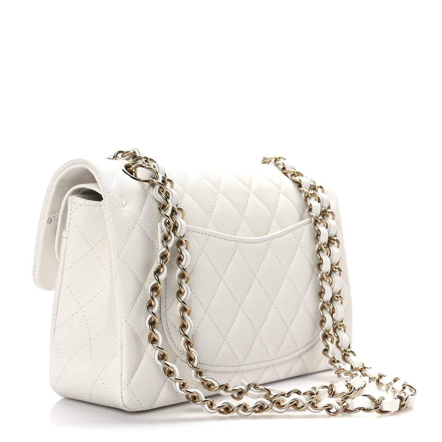 Caviar Quilted Small Double Flap White