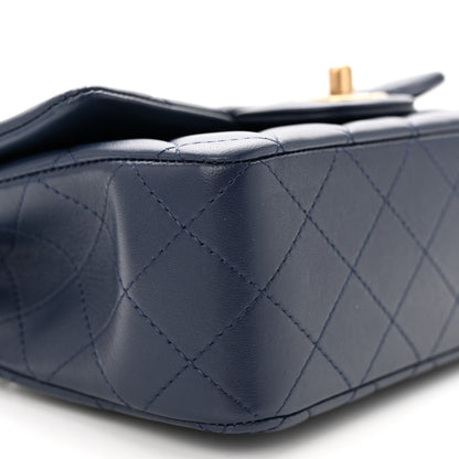 Chanel Lambskin Quilted Mini Metal Top Handle Rectangular Flap Blue 9 of 10