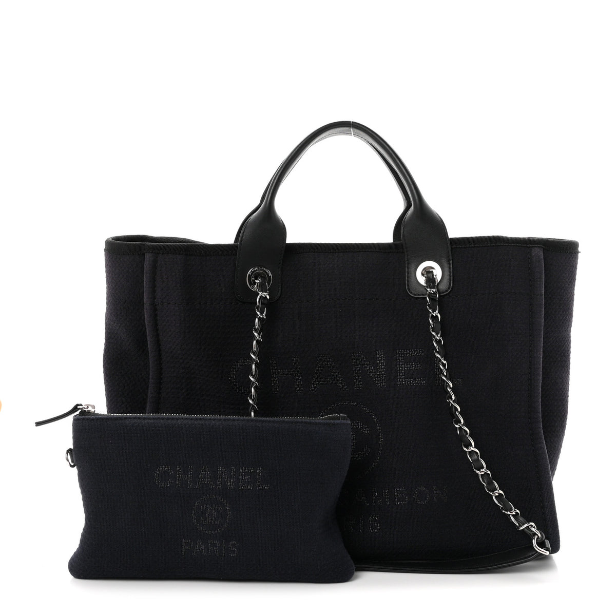 Chanel Mixed Fibers Small Deauville Tote Black 3 of 11