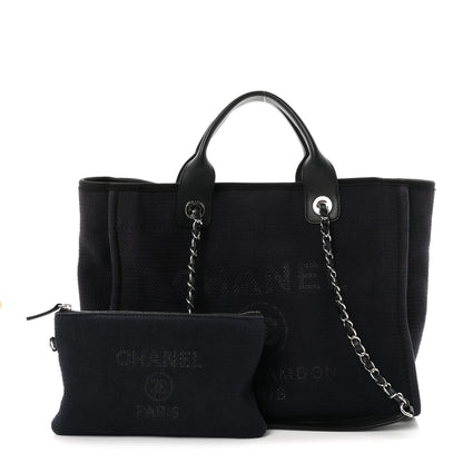 Chanel Mixed Fibers Small Deauville Tote Black 3 of 11