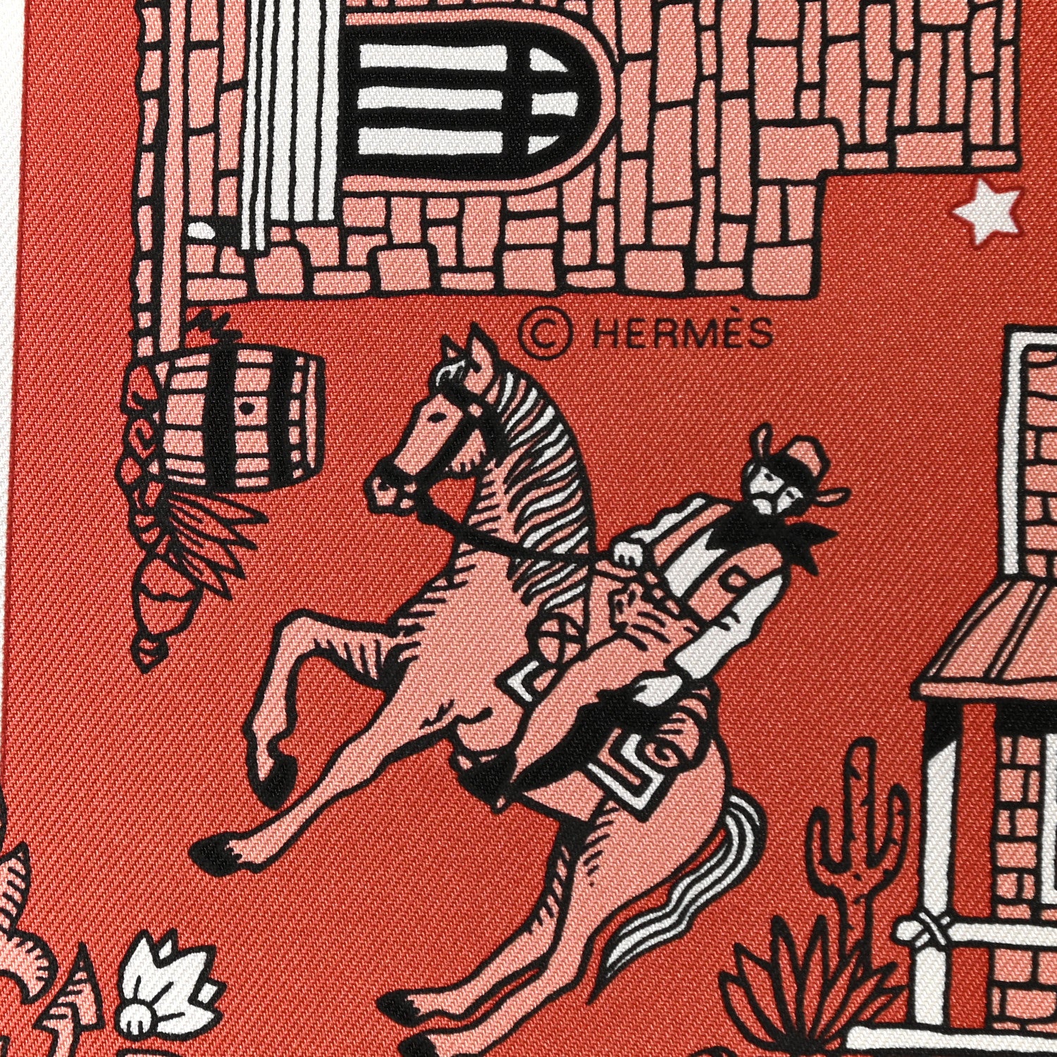 Hermes Silk Paris Station Bandana Scarf 55 Blush Bleu Gris Black 4 of 5