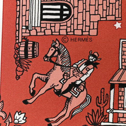 Hermes Silk Paris Station Bandana Scarf 55 Blush Bleu Gris Black 4 of 5