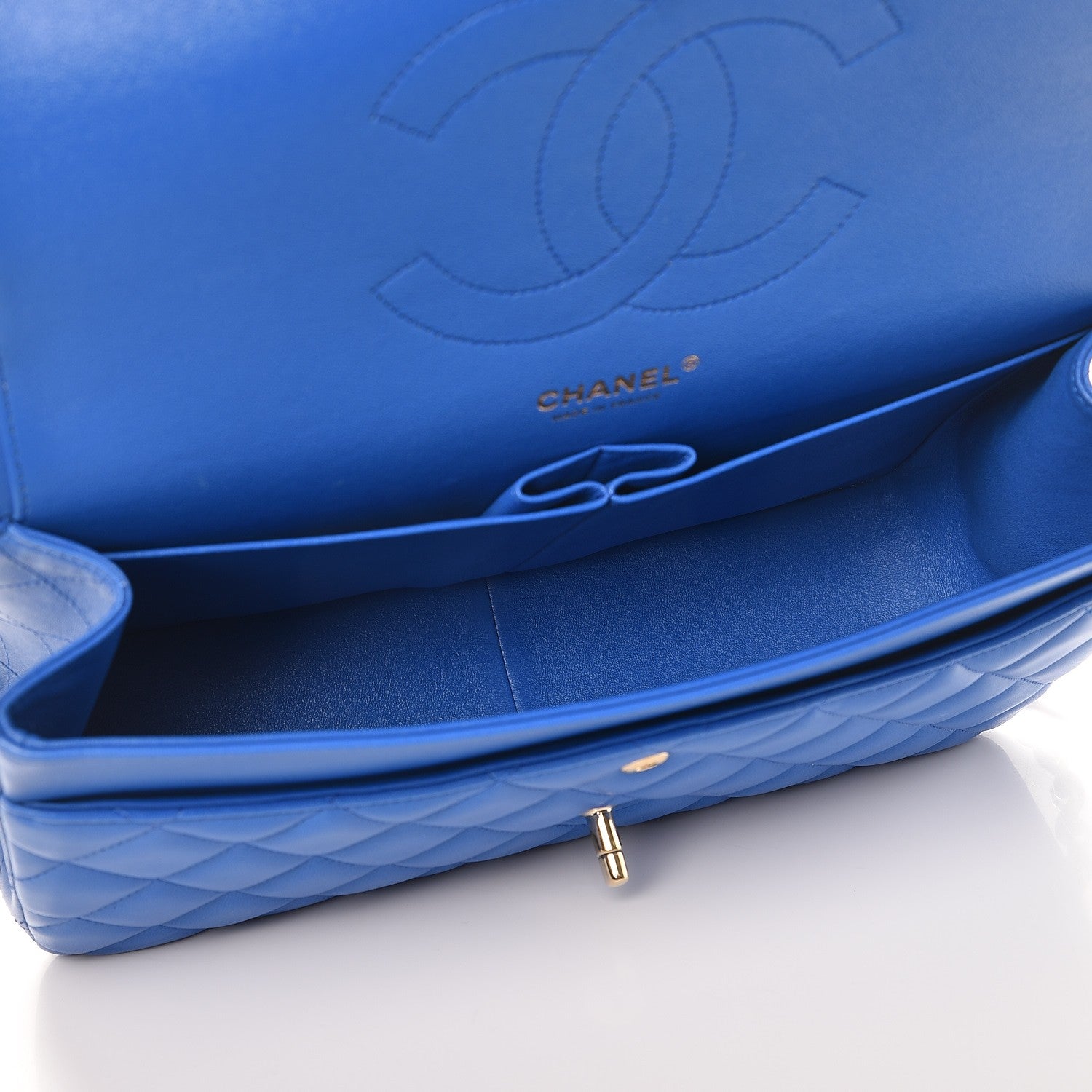 Chanel Lambskin Quilted Jumbo Double Flap Blue 6 of 11