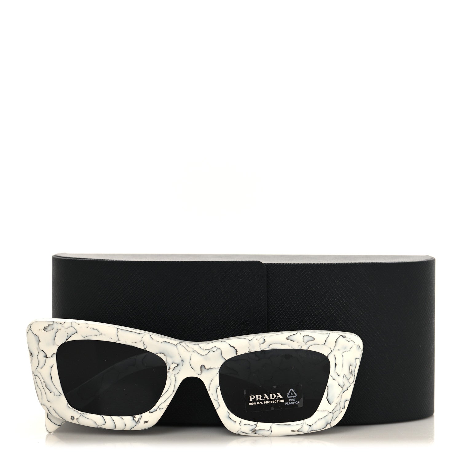 Prada Acetate Symbole Sunglasses SPR 13Z White Marble 7 of 7