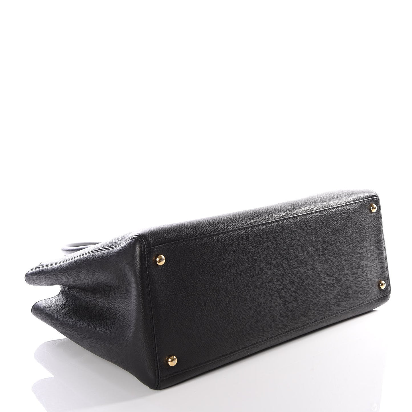 Calfskin Cerf Executive Shopper Tote Black