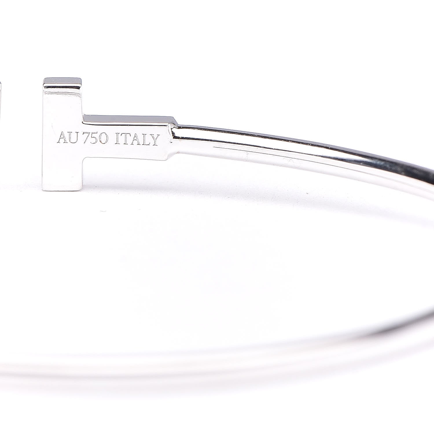 Tiffany 18K White Gold Narrow T Wire Bracelet 5 of 5