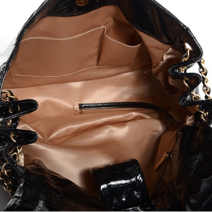 Chanel Vinyl Rock and Chain Medium Flap Black 5 of 7